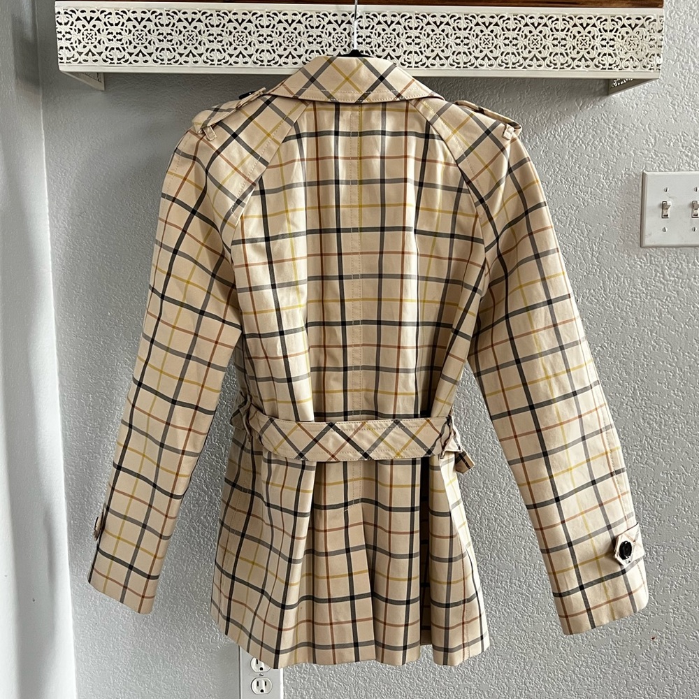 Coach Tattersall double breasted plaid trench coat - Picture 2 of 14